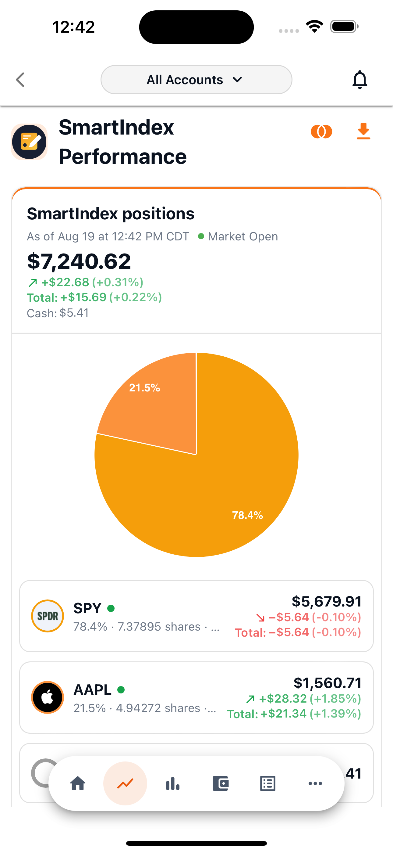AdvisorLayer mobile allocation detail screen